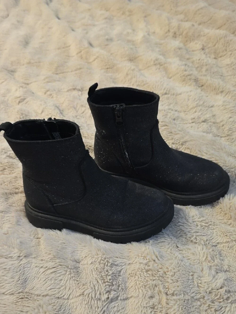 art class Black Glitter Kids Ankle Boots